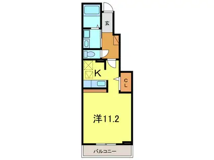 ディアコート池浦B(ワンルーム/1階)の間取り写真