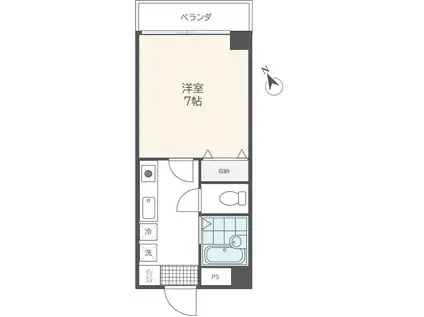 リビエールマンションIII(1K/3階)の間取り写真
