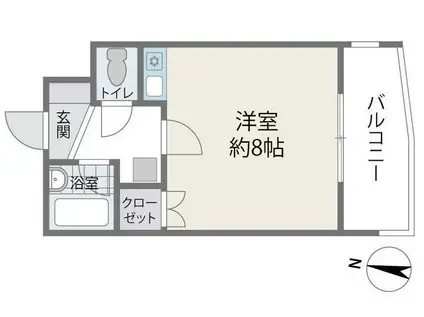 ソレアード赤坂(ワンルーム/2階)の間取り写真