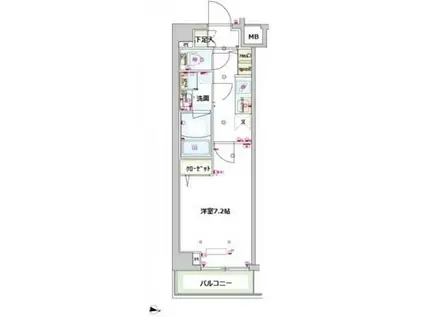 スカイコートグレース新宿中落合(1K/2階)の間取り写真