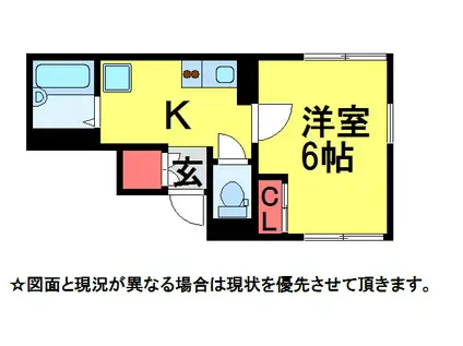 表参道Kハイム(1K/1階)の間取り写真