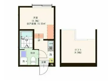 ハーモニーテラス・ALIVIO(1K/1階)の間取り写真