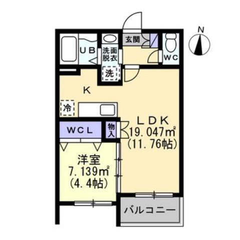 ル・シエル・ブルー(1LDK/3階)の間取り写真