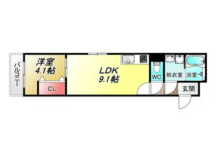 GMC HIRANO(1LDK/3階)の間取り写真