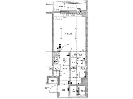 EL VIENT RIDE KAMINAKAZATO(1K/1階)の間取り写真