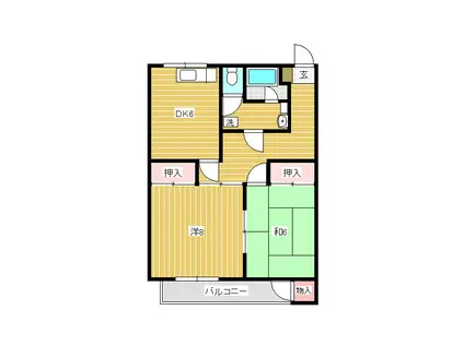 グランメゾン桐原(2DK/1階)の間取り写真