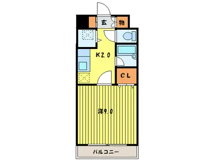エレガンス円山(1K/8階)の間取り写真