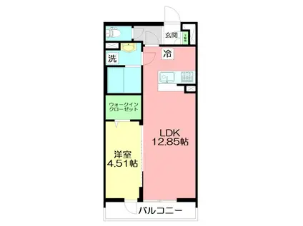 リブリ・ラサンテ湘南(1LDK/2階)の間取り写真