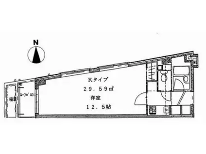ラフィーヌ駒場(1K/2階)の間取り写真