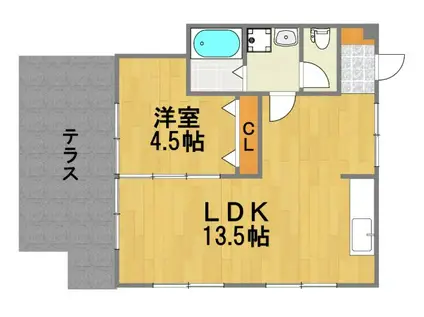 サンハイツ福生(1LDK/1階)の間取り写真