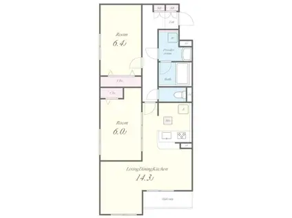 カーサ アルベロ(2LDK/2階)の間取り写真