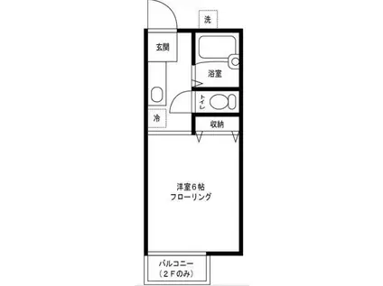 ツーセブンハイツ(1K/2階)の間取り写真