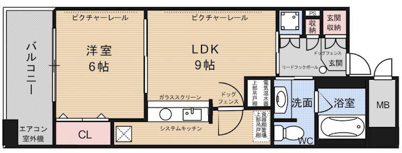 カトルセゾン(1LDK/10階)の間取り写真
