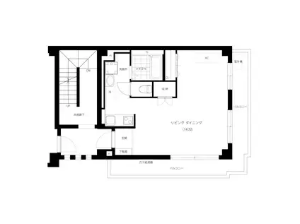 八幡ビル(ワンルーム/2階)の間取り写真