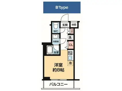 アルコバレーノ川崎ウエスト(ワンルーム/3階)の間取り写真