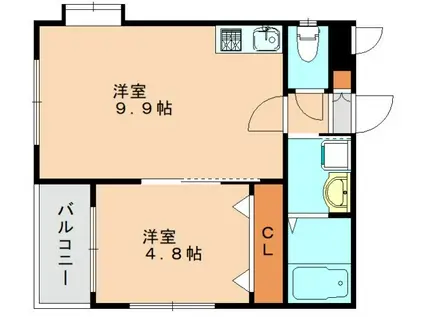 CREA HILLS(1LDK/1階)の間取り写真