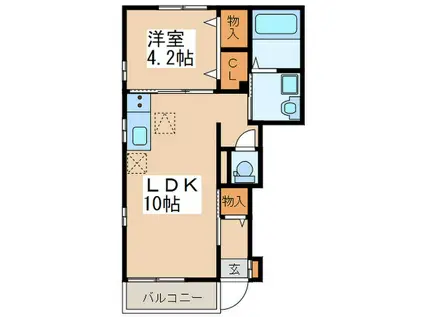 メゾンプロムナード(1LDK/1階)の間取り写真
