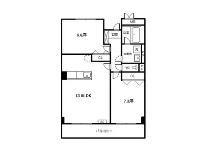 AVANCE OJI(2LDK/4階)の間取り写真