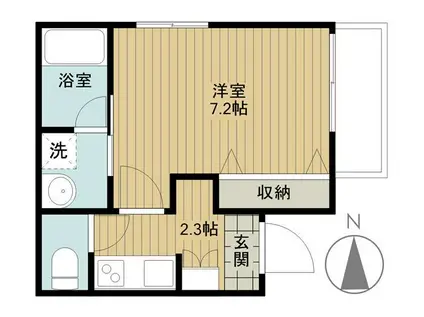 グランプレイス(1K/1階)の間取り写真