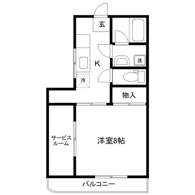 メゾン若林(1SK/3階)の間取り写真