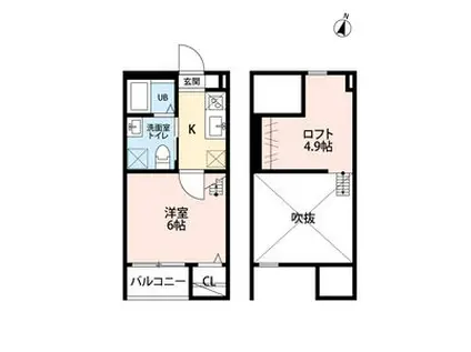 CLOVER(1K/1階)の間取り写真