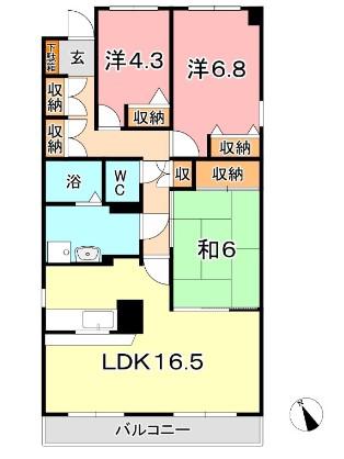 グリーンコート日吉(3LDK/1階)の間取り写真