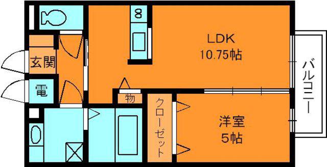 プラナス(1LDK/1階)の間取り写真