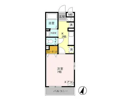 ボン リジエール(1K/2階)の間取り写真