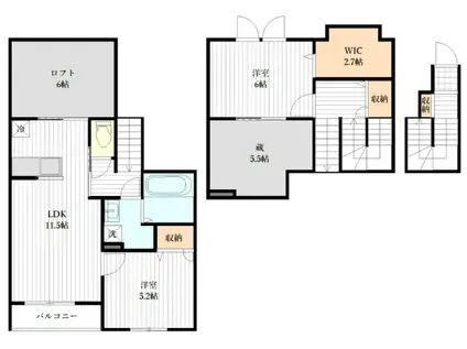 ベルリードメイプル(2SLDK/2階)の間取り写真