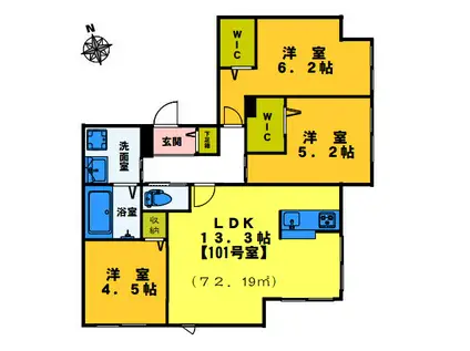 グランクラッセ(3LDK/1階)の間取り写真