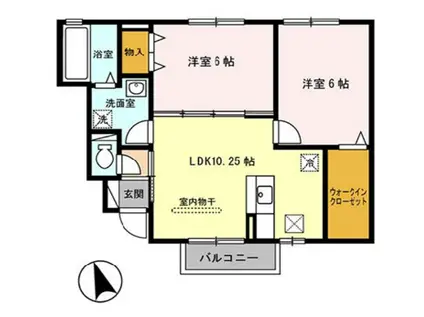 メゾン ルーチェ B(2LDK/1階)の間取り写真