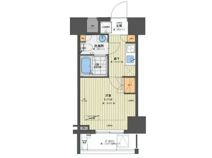 M-GATE(1K/5階)の間取り写真