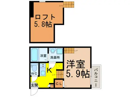 レーヴ・フルール(1K/1階)の間取り写真