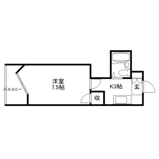 広島畳材Vビル(1K/10階)の間取り写真