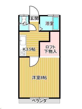 アーバン65(1K/1階)の間取り写真