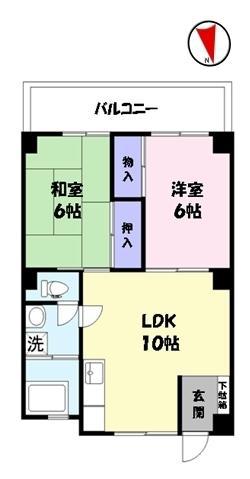 ラフェスタ祇園(2LDK/5階)の間取り写真