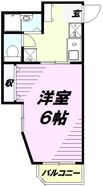 フェアリーテイルII(1K/1階)の間取り写真