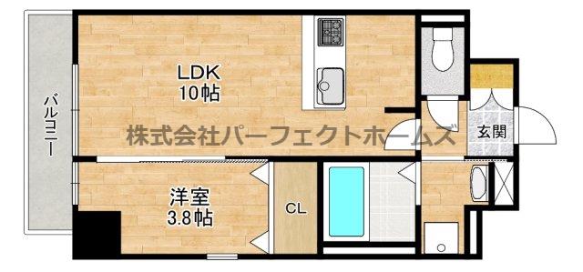 ボンヌ・サンテ枚方公園駅前(1LDK/3階)の間取り写真
