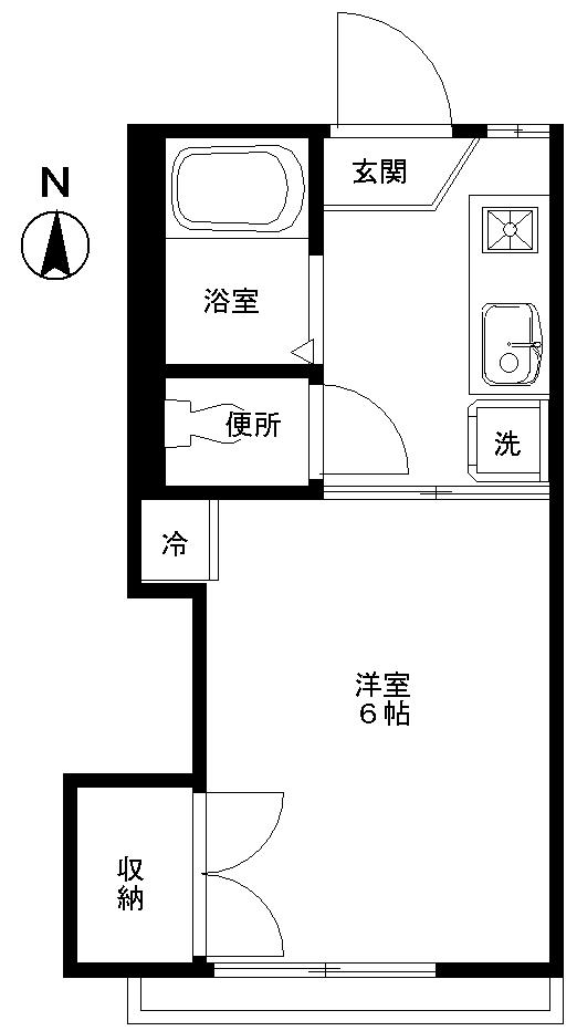 コーポラス椿(1K/2階)の間取り写真