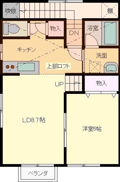 ファンテール(1LDK/2階)の間取り写真