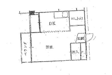 ハイツオークラしのはら(1K/2階)の間取り写真