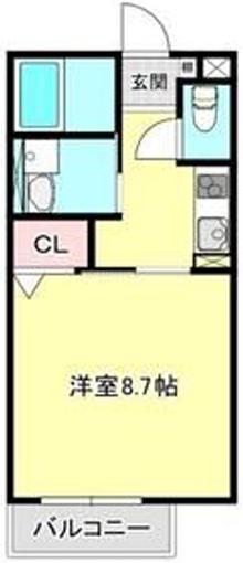 ロイヤルハイツ黒川町(1K/2階)の間取り写真