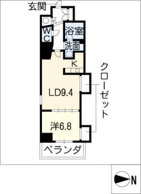 エルブ葵(1LDK/5階)の間取り写真