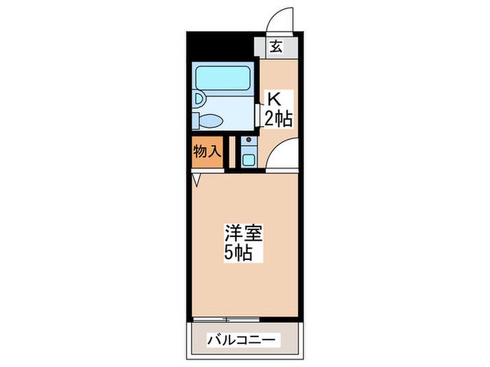 ライオンズマンション田奈(1K/3階)の間取り写真