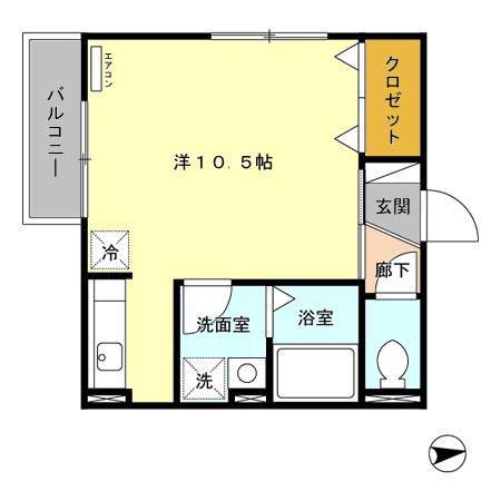 サン・ミッシェル(ワンルーム/2階)の間取り写真