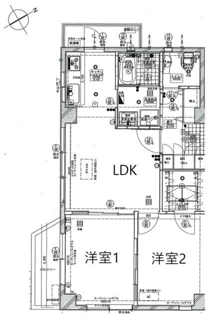 エルヴェ内堀 手割引 独立 追焚 光配線 (2LDK/2階)の間取り写真
