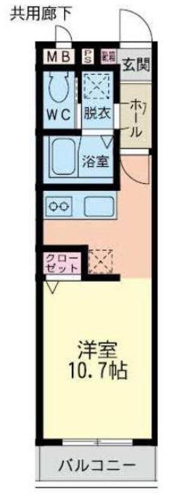 イーストバレー(ワンルーム/1階)の間取り写真