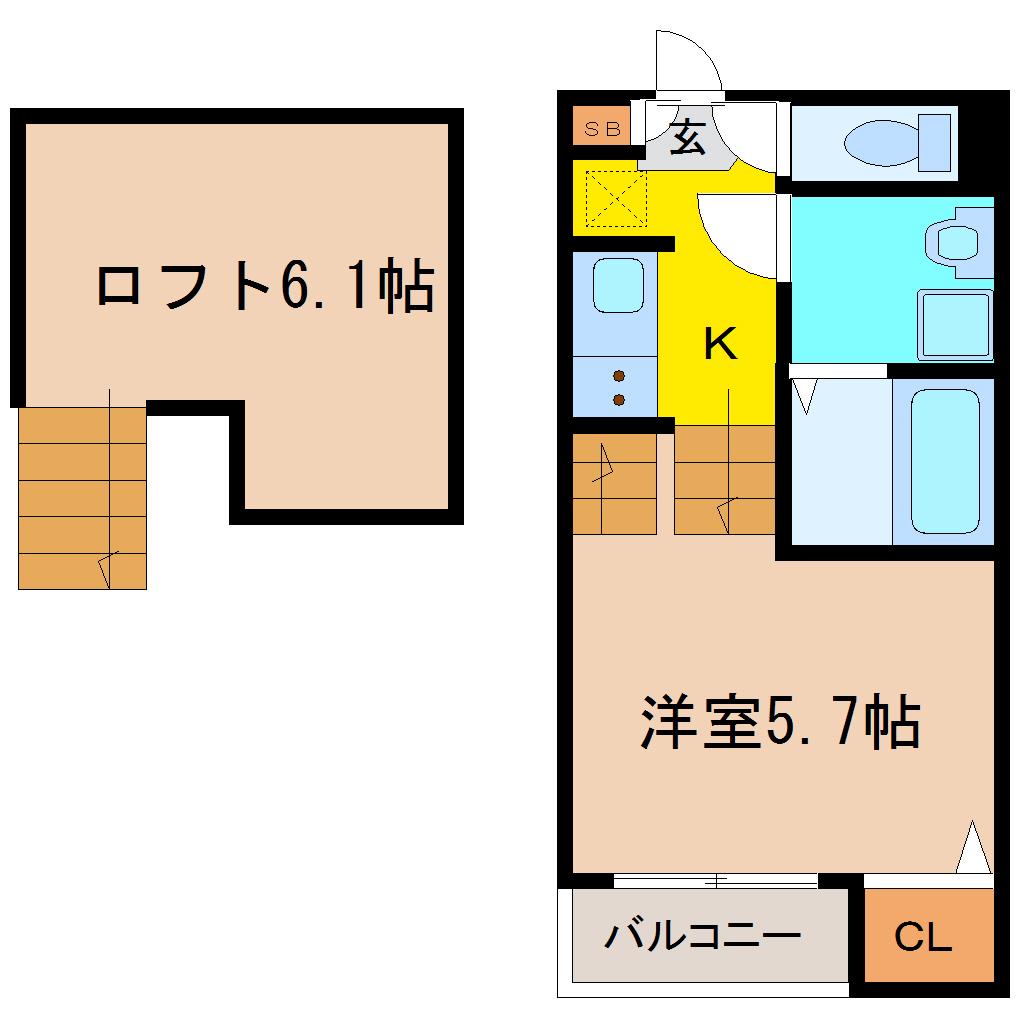 TINO長町(1K/1階)の間取り写真
