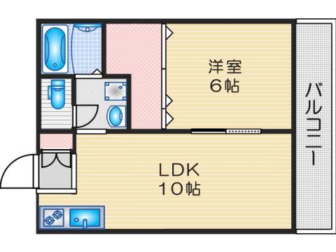 ブライトン24(1LDK/1階)の間取り写真