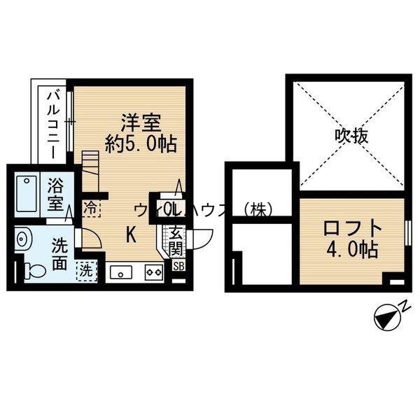 ロイヤルオーク湊(ワンルーム/2階)の間取り写真